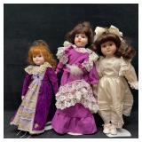 Lot of Three Vintage Porcelain Victorian Style Col