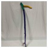 Hand Carved Painted Snake Cane Folk Art Staff Stic