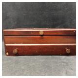 Wooden Drawer Silver Cloth Lined Flatware Storage