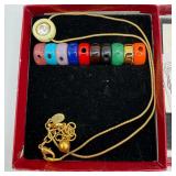 Kenneth Jay Lane Multicolor Bead Pendant Necklace