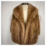 Marten Fur Stole Caramel Hue Shawl Collar Cape Sty