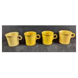 4 Yellow Sunflower HLC Fiesta Mugs