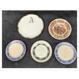 5 Vintage Fine China Collector Chinoiserie Saucers