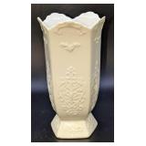 Vintage White Floral Ceramic Vase