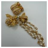 Joan Rivers Faux White Pearl Jewelry Earrings and