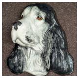 English Sylvac Black White Spaniel Head Wall Plaqu