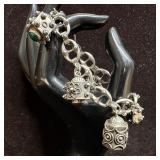 800 Silver Puff Mariner Chain Malachite Onyx Five