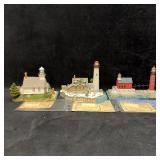 3 Harbour Lights Lighthouse Landmark Figurines Mic