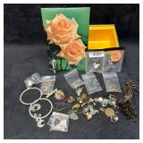 Assorted Costume Jewelry Lot with Necklaces Earrin