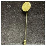 Gold Crown Trifari Stick Pin Nautical Sand Dollar