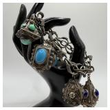 800 Silver Charms with Silverwork Style Bracelet R