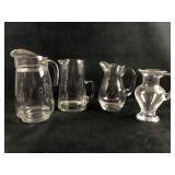 A Mixed Lot Of 4 Clear Glass Serving Water Liquid