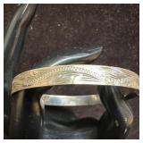 Engraved Geometric Scroll Motifs Sterling Silver B