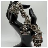 Five Fob Charm 800 Silver Bracelet RS13 Italian Et