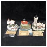 3 Harbour Lights Lighthouse Landmark Figurines Pen