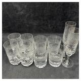 Diamond Cut Cross-hatch Design Glassware Assortmen