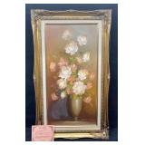 Framed Original Oil On Canvas Floral By Robert Cox
