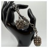 Three Fob Charm Ornate Filigree Etruscan Revival S