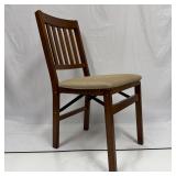 Stakmore Wooden Folding Chair with Upholstered Sea