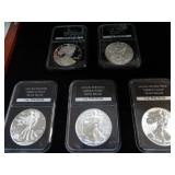 1 OZ PURE SILVER SET OF 5 SILVER DOLLAR