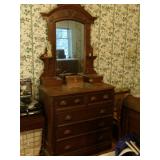 ANT. WALNUT DRESSER W/ GLOVE BOXES