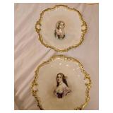 2 French Limoges Royal Portrait  Plates