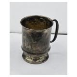 1908 antique sterling silver engraved baby cup