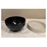 Handmade Stoneware Bowl and Dish