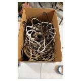 Box Lot of Extension and Coax Cords