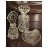 Perfume Bottles and heart trinket dish