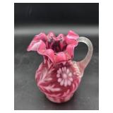 Fenton Art Glass Pitcher Daisy Farm Pattern