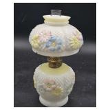 Small milk glass oil lamp