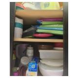 Contents of cabinet plastic ware