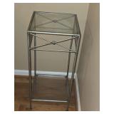 Glass & Metal End Table or plant stand