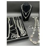 Silvertone costume jewelry lot