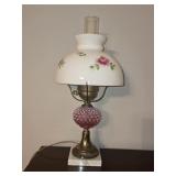Fenton Cranberry Opalescent Hobnail Lamp