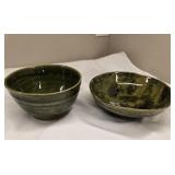 Handmade Green Small Stoneware bowls