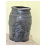 Stoneware advertising jar