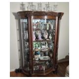 Bow glass curio cabinet