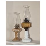 2 oil lamps, 15 & 19"