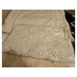 Lace Tablecloths and Vintage Bedspread