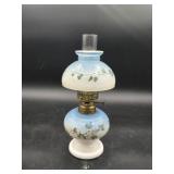 Small Painted Milkglass oil lamp
