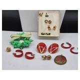 Red and Christmas Jewelry lot