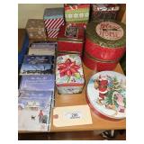 Christmas tins and Christmas music CDs