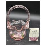 Pink Fenton Basket with tag and sticker