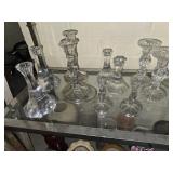 Glass candlestick lot