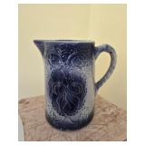 Blue and White Pitcher with cherries