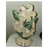 Hubley Tiger Lily Cast Iron Door Stop 1930s