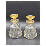 2 Heisey Perfume bottles Hand painted