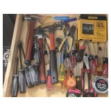 Assorted tools, contents of drawer